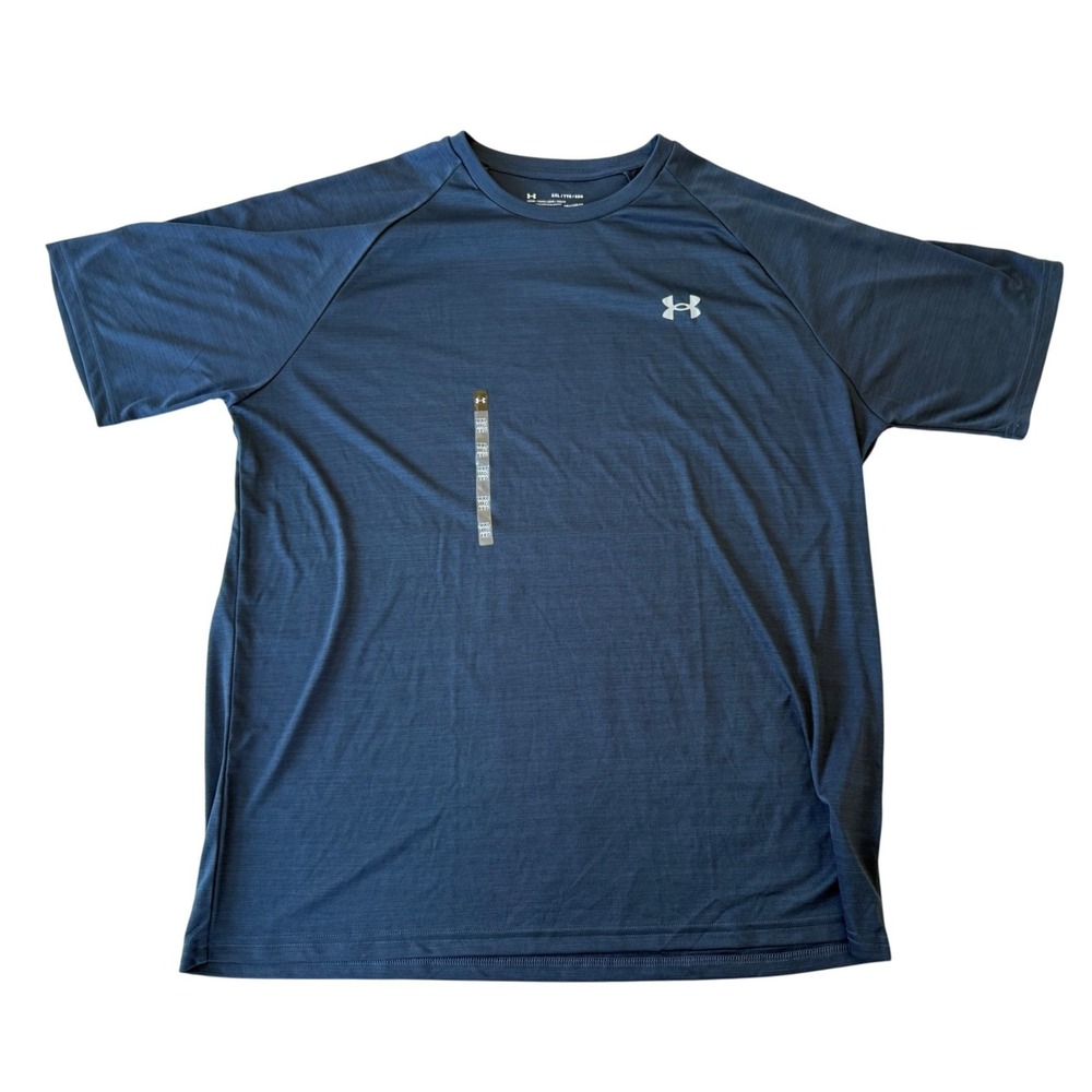 Under Armour T-Shirt Mens XXL Blue HeatGear Loose Fit Activewear Athletic Sporty